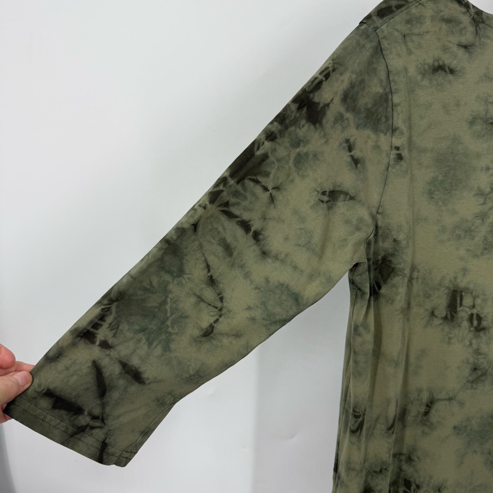 Pact Far Out T-shirt Olive Tie-Dye Women's Dress L - Picture 5 of 9